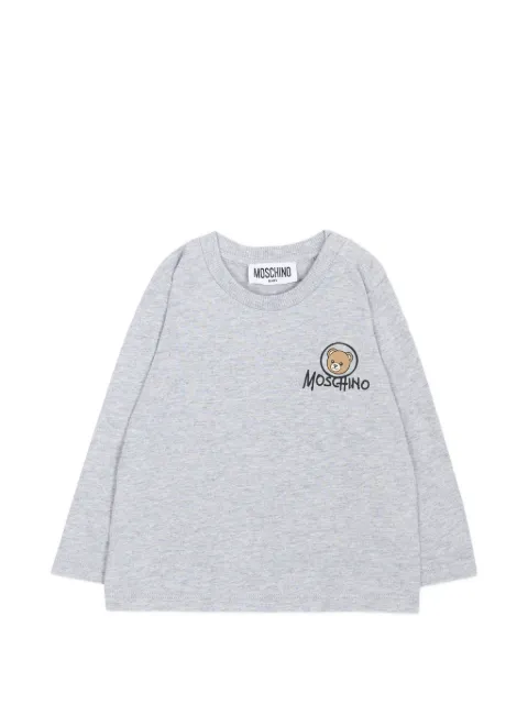 Moschino Kids playera manga larga con logo estampado