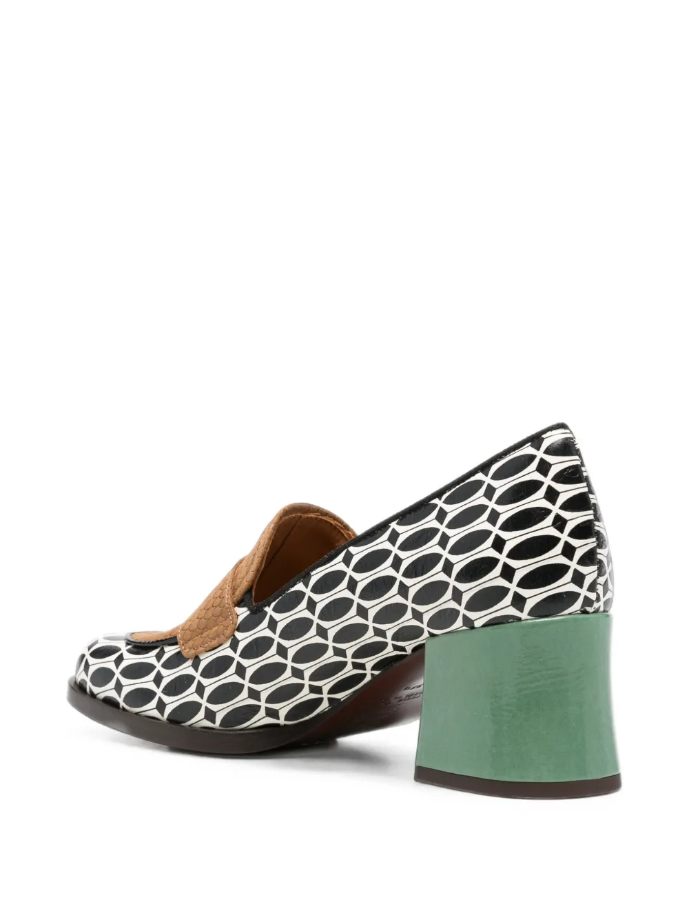 Chie Mihara Teisin geometric-print buckle-detail pumps Zwart