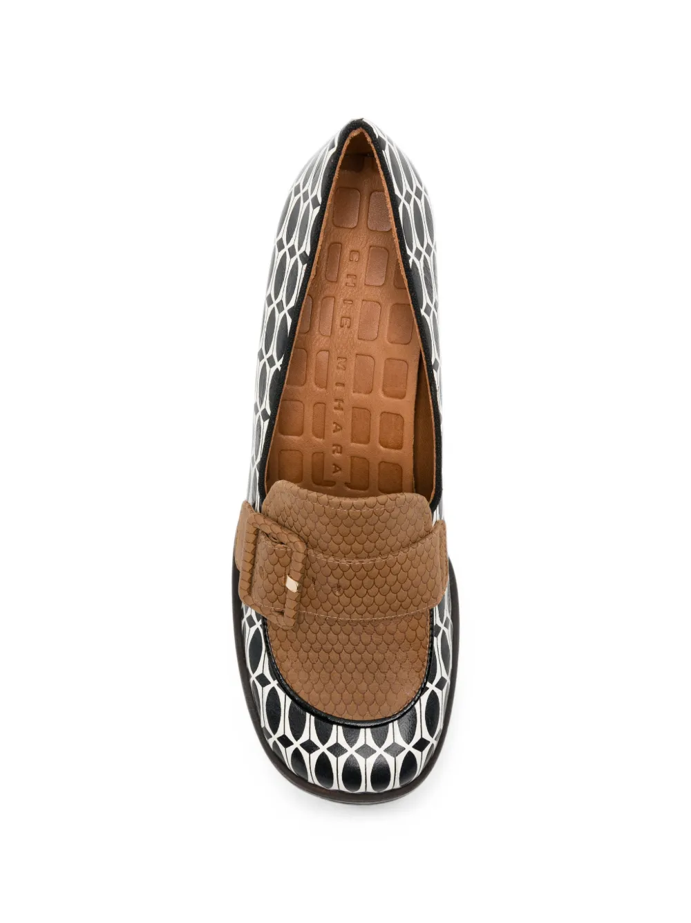 Chie Mihara Teisin geometric-print buckle-detail pumps Zwart