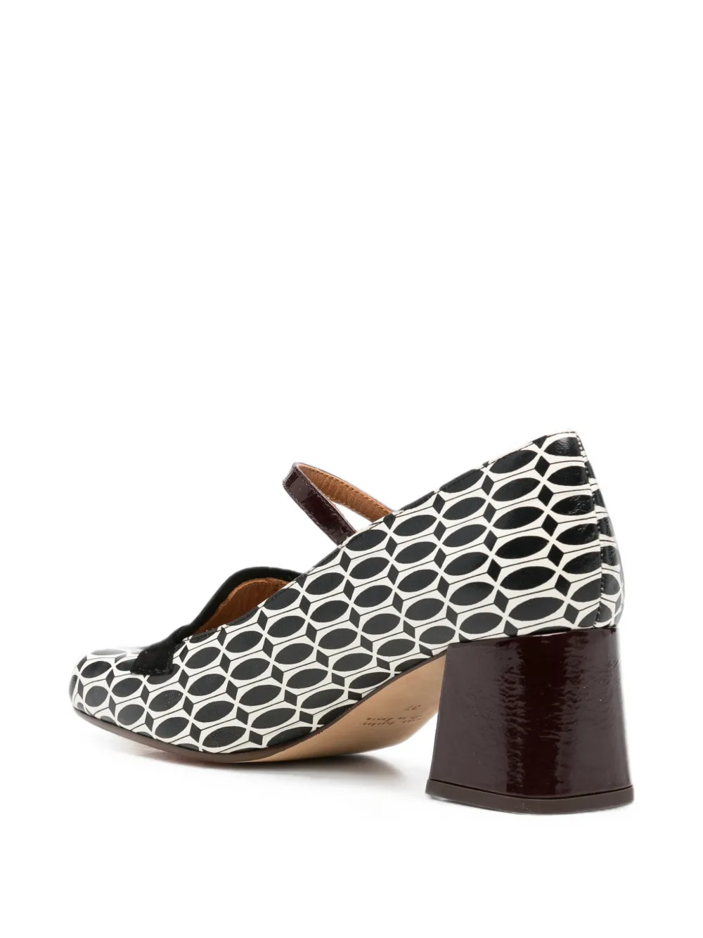 Chie Mihara Sweka geometric-print buckle-fastening pumps Wit