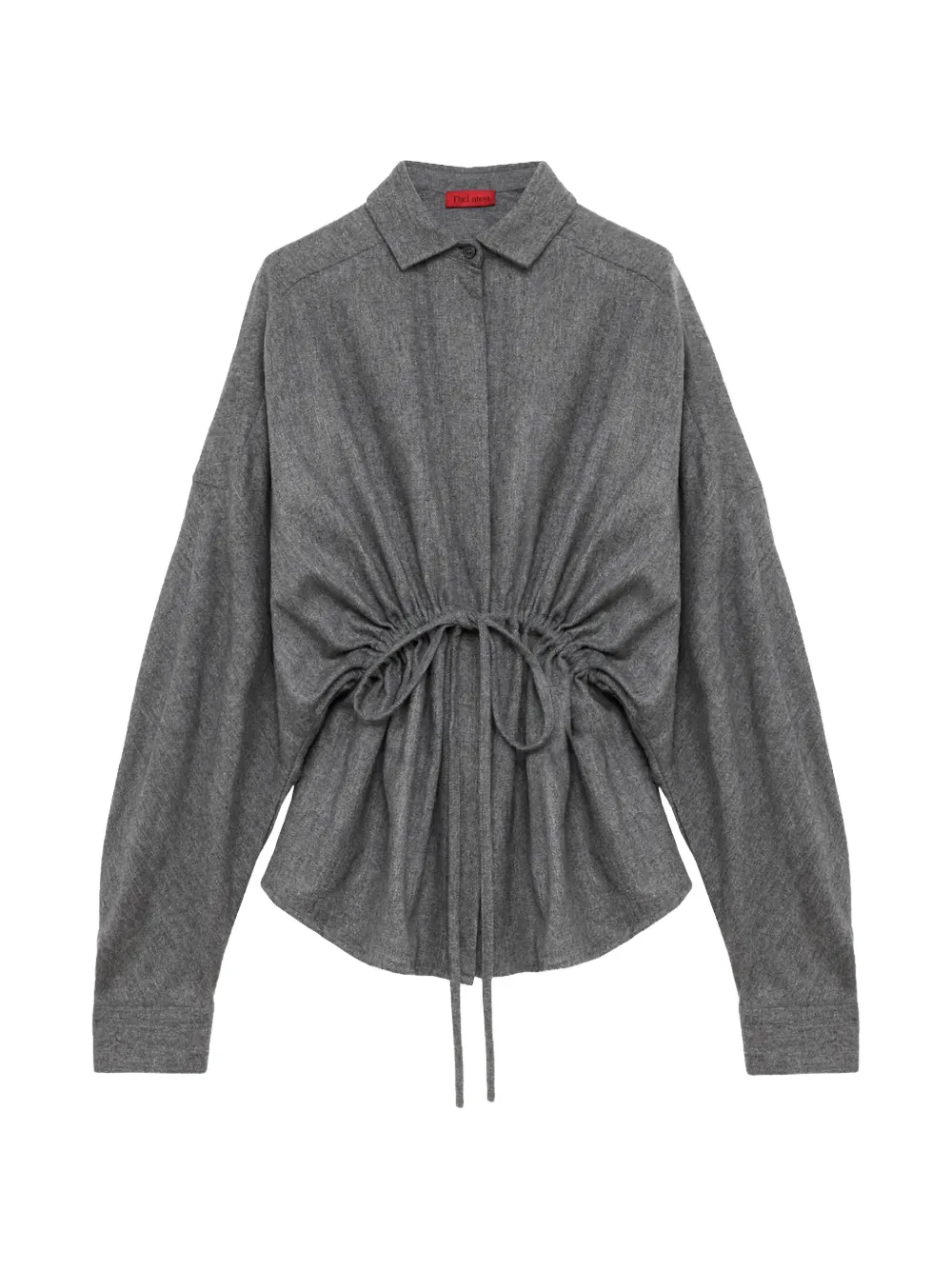 THELATEST Dalida drawstring-waist long-sleeve shirt - Grau