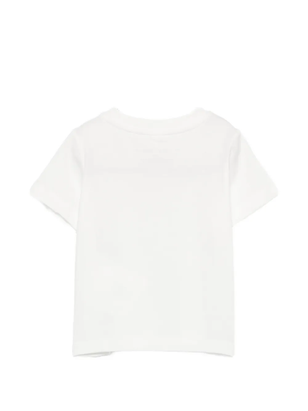 Stella McCartney Kids T-shirt met paardenprint en schouderknoop Wit