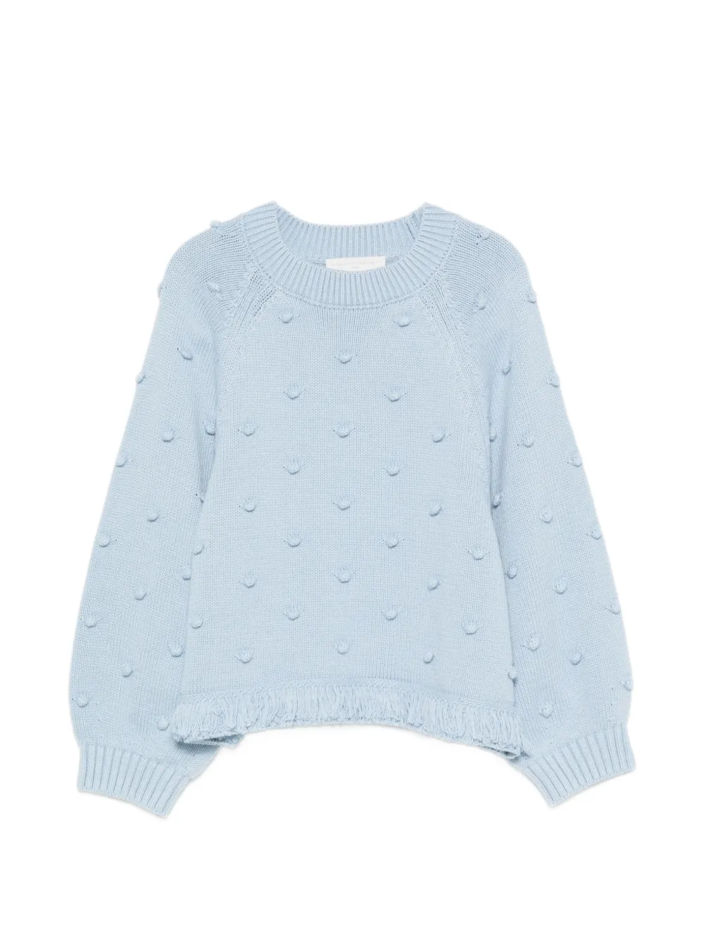 Stella McCartney Kids bobble-knit fringed sweater - Blu