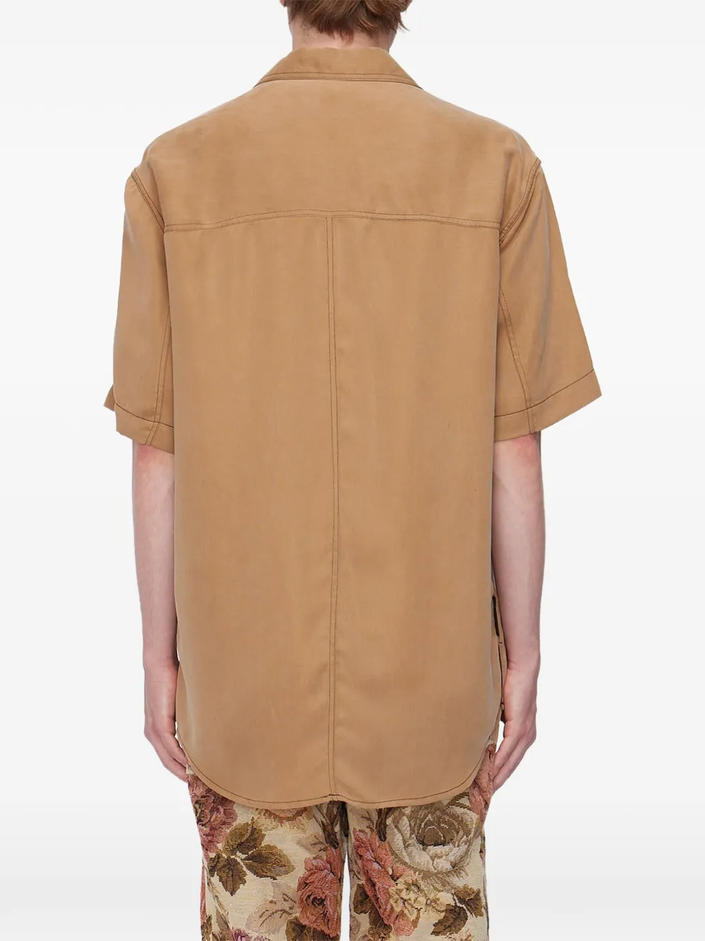 Song For The Mute Oversized shirt met korte mouwen Beige