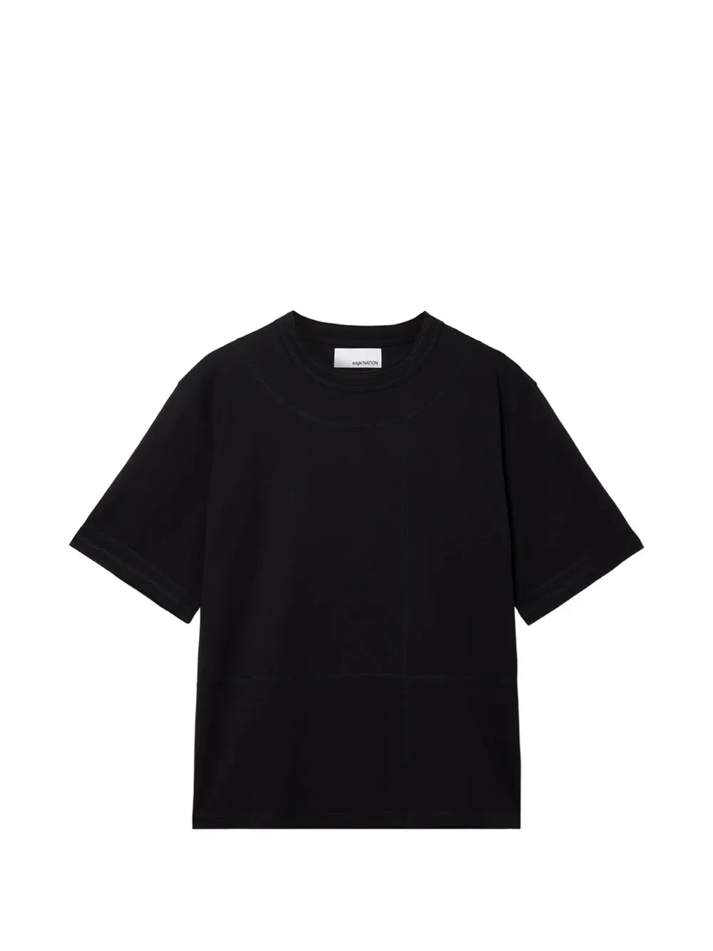 SAGE NATION cross stitch short-sleeve T-shirt - Schwarz