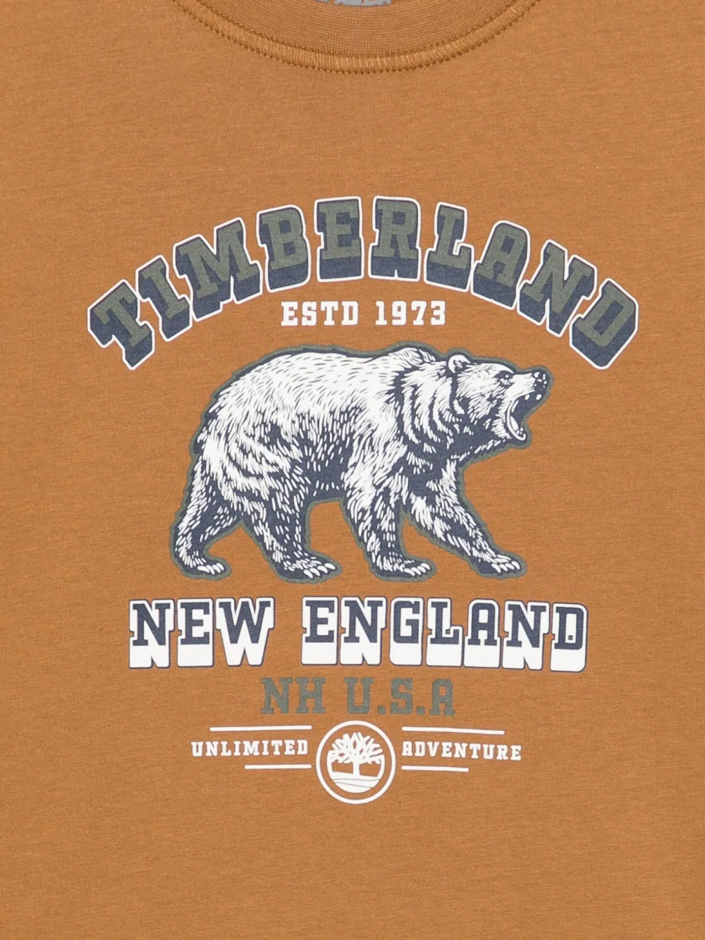 Timberland Kids T-shirt met grafische print Bruin