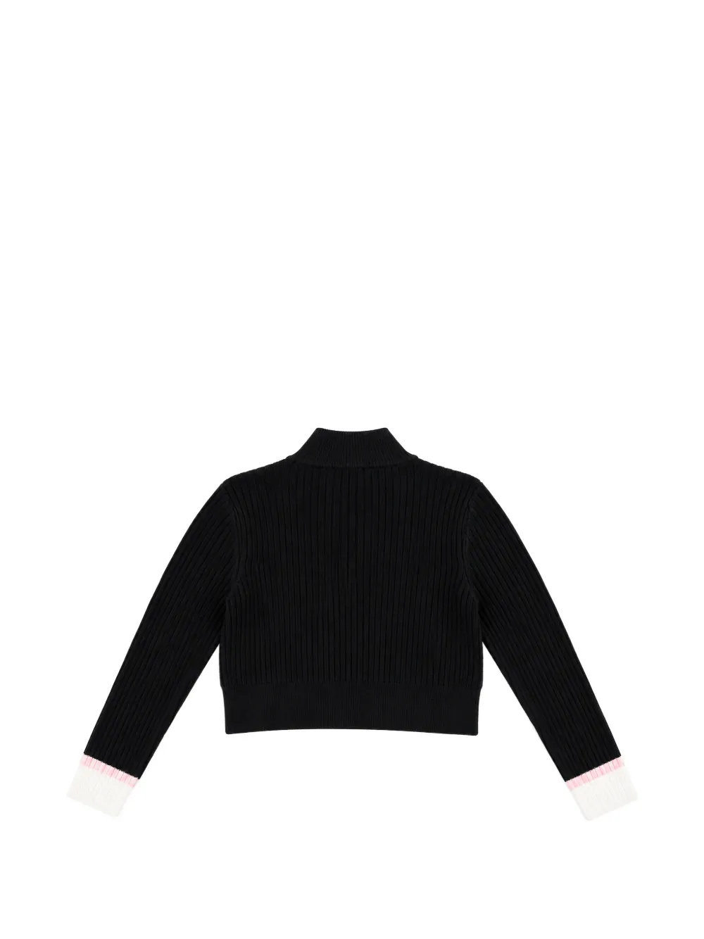 Elisabetta Franchi La Mia Bambina Ribgebreide cropped trui Zwart