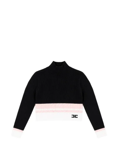 Elisabetta Franchi La Mia Bambina ribbed-knit cropped sweater