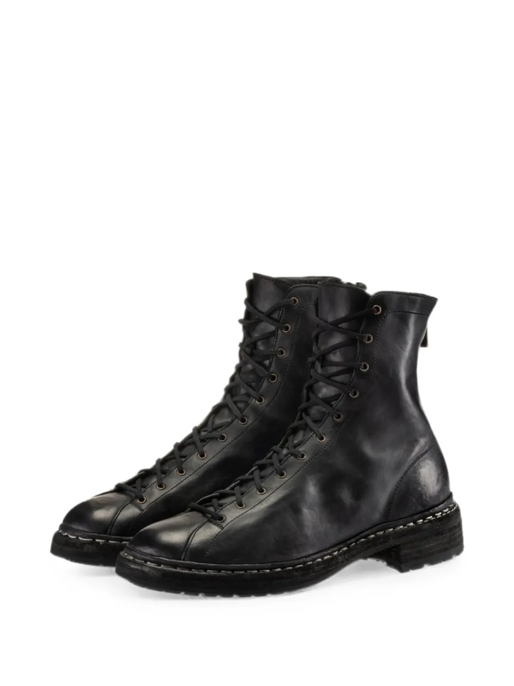 Guidi lace-up biker boots Zwart