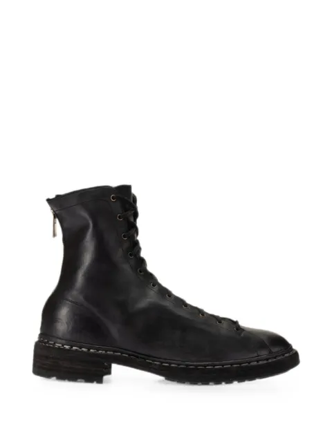 Guidi lace-up biker boots