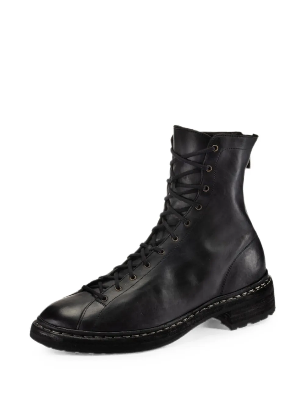 Guidi lace-up biker boots Zwart