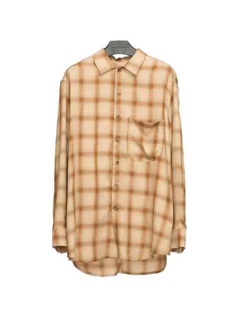 Song For The Mute ombre-check long-sleeve shirt