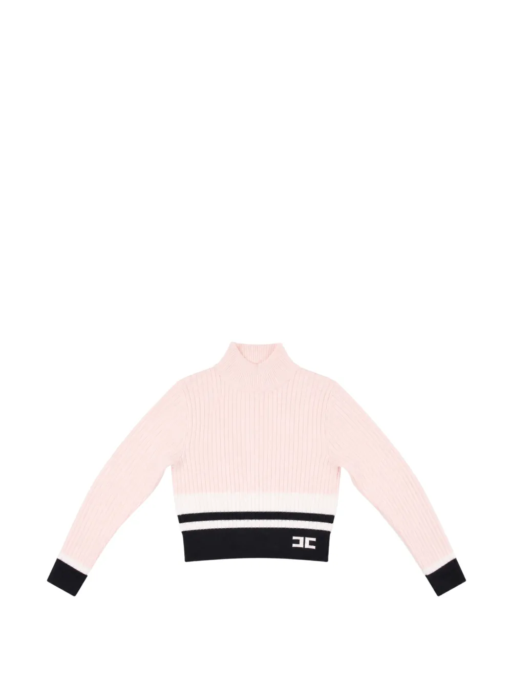 Elisabetta Franchi La Mia Bambina ribbed-knit cropped sweater - Rosa
