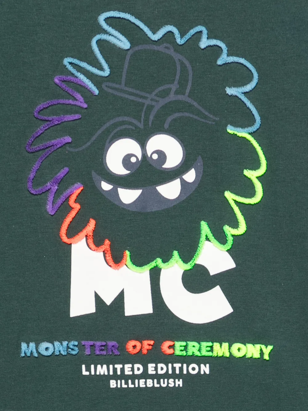 Billieblush T-shirt met lange mouwen en geborduurd monster Groen