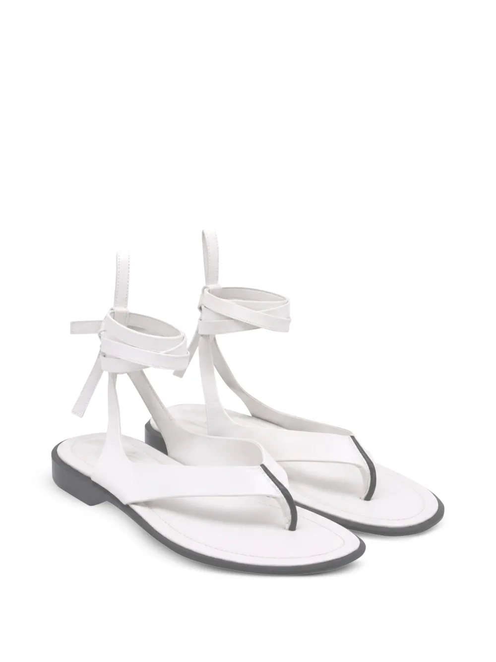 Tod's Vintage tie-up thong leather sandals - Weiß