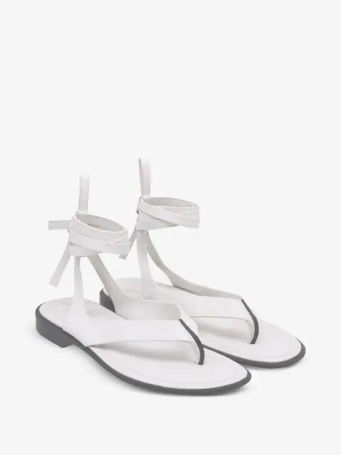 Tod's Vintage tie-up thong leather sandals