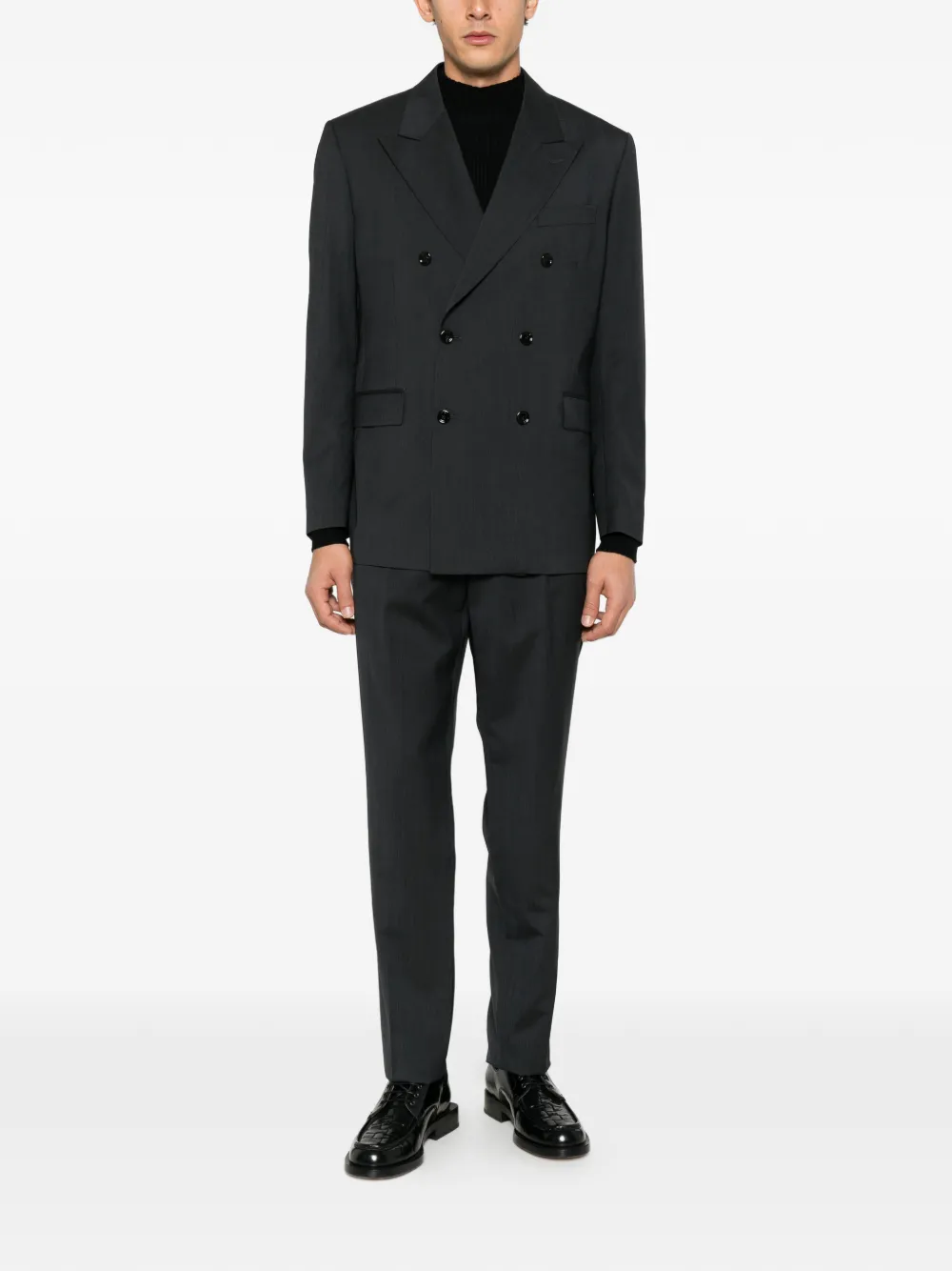 Lardini double-breasted peak-lapel suit Grijs