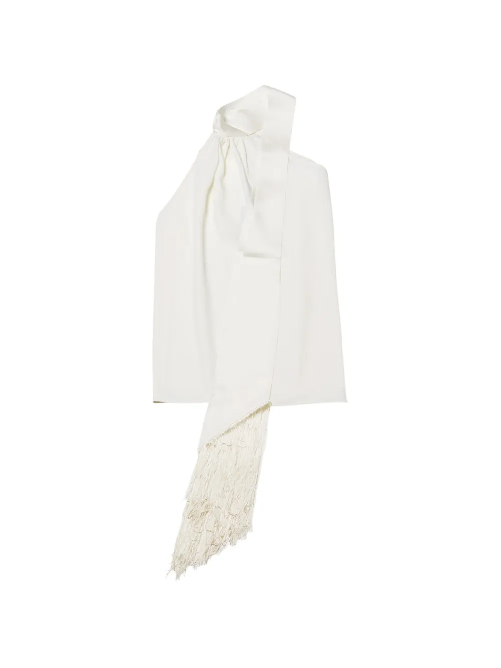Taller Marmo Astor fringe-trimmed one-shoulder top - Bianco