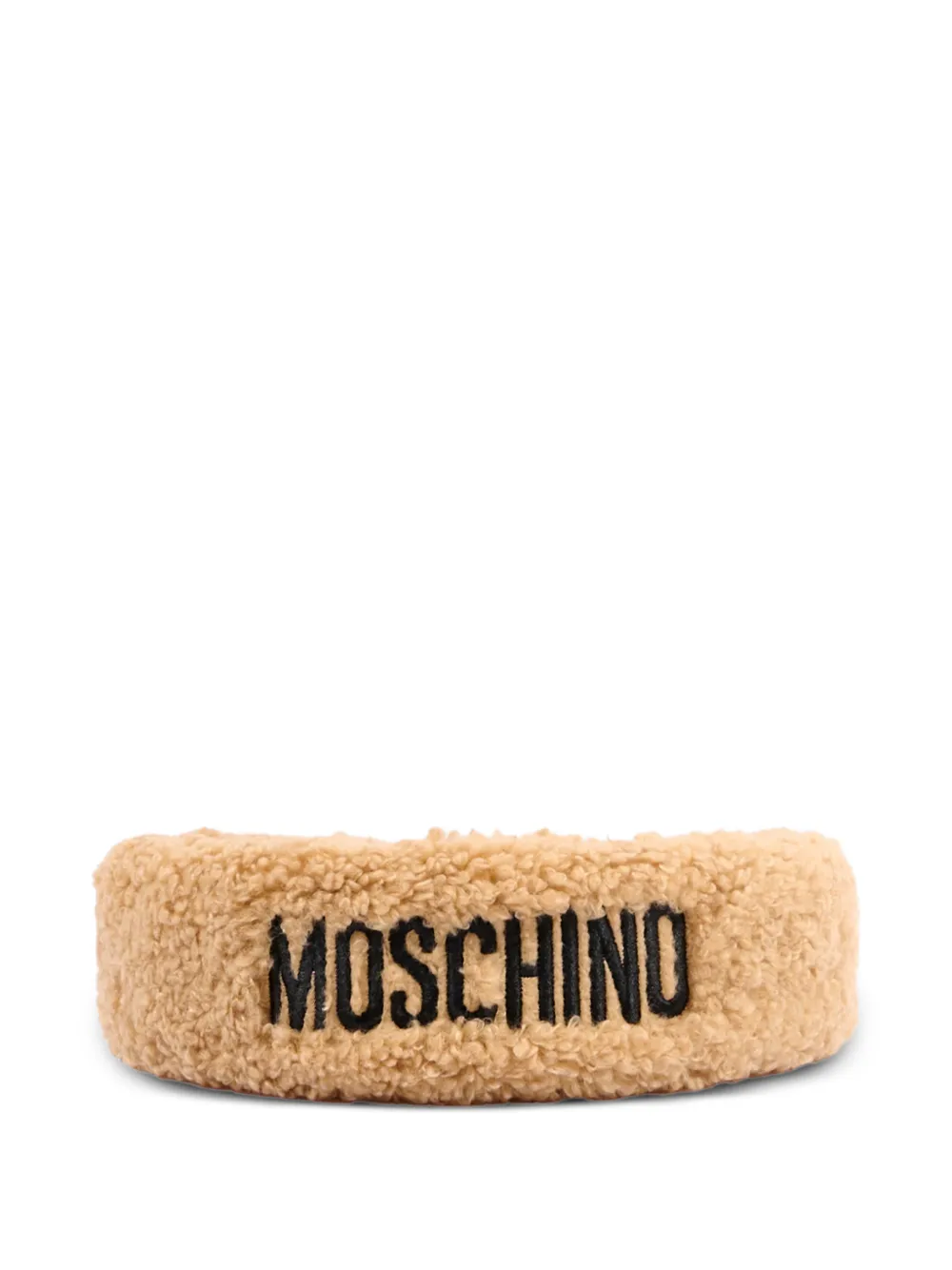 Moschino Kids logo-embroidered fleece headband - Toni neutri
