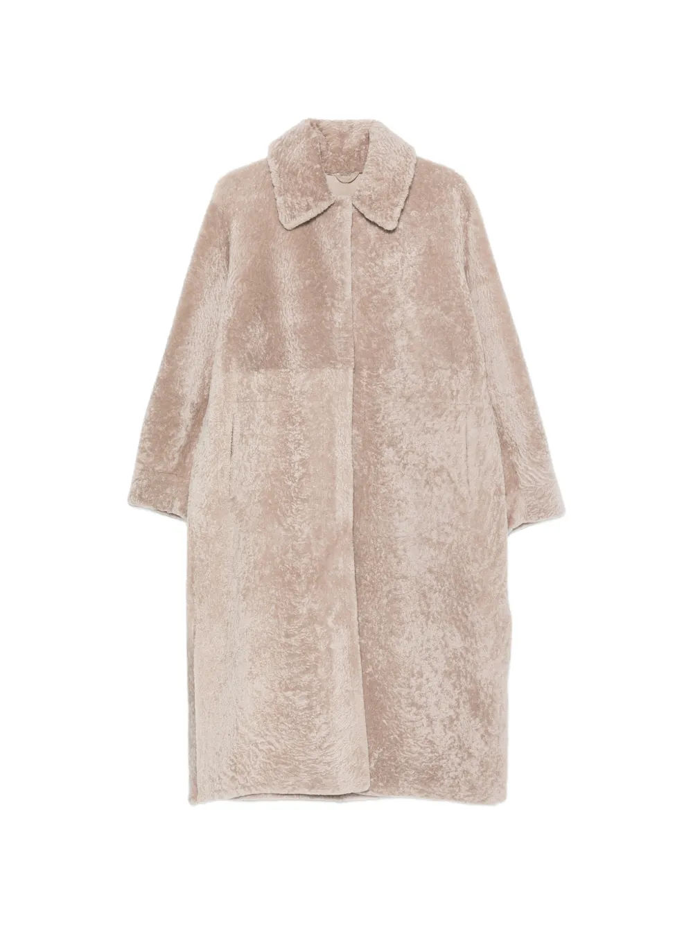 Manzoni 24 shearling-finish collared coat - Nude