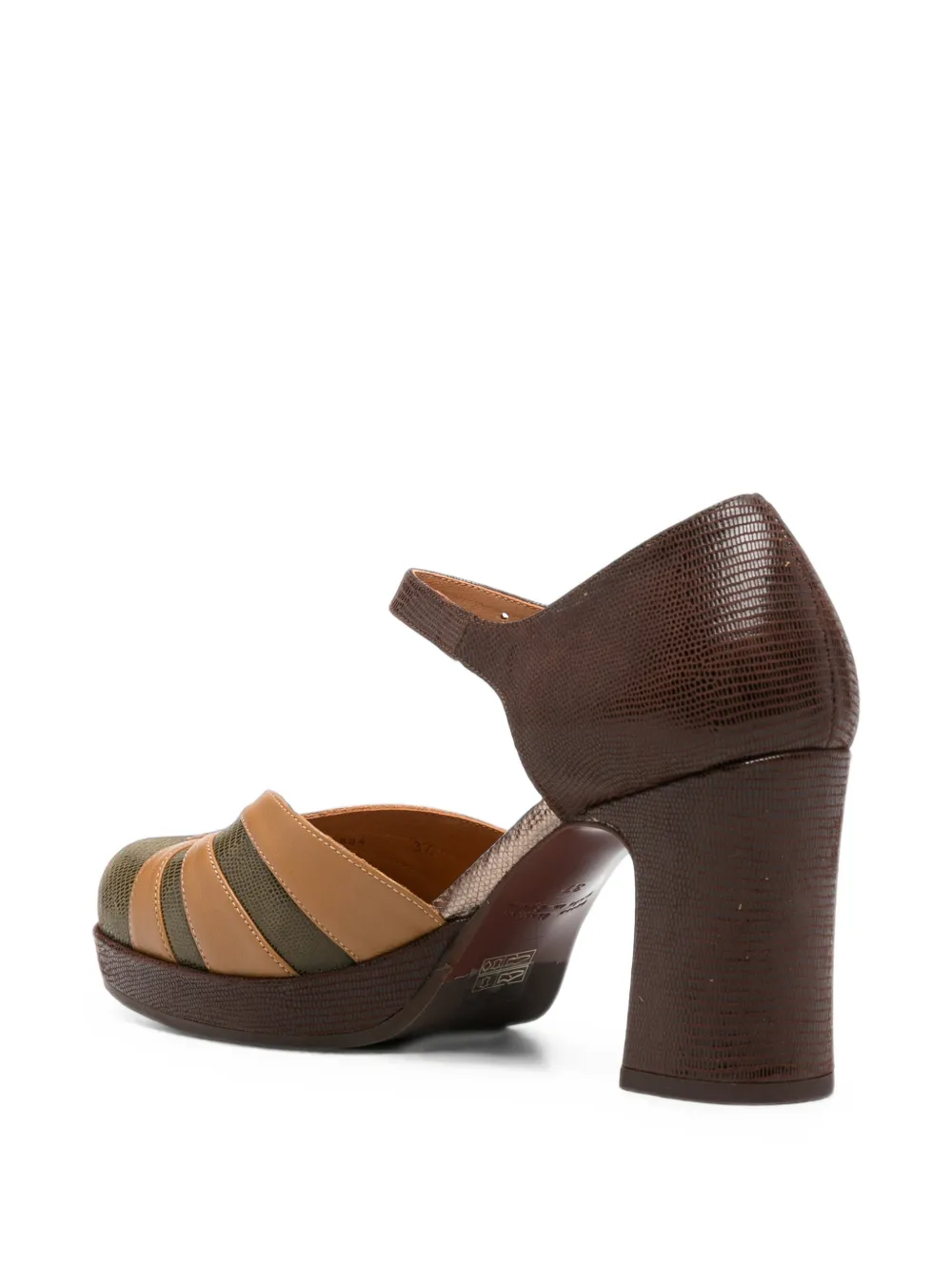 Chie Mihara lizard-effect buckled pumps Bruin