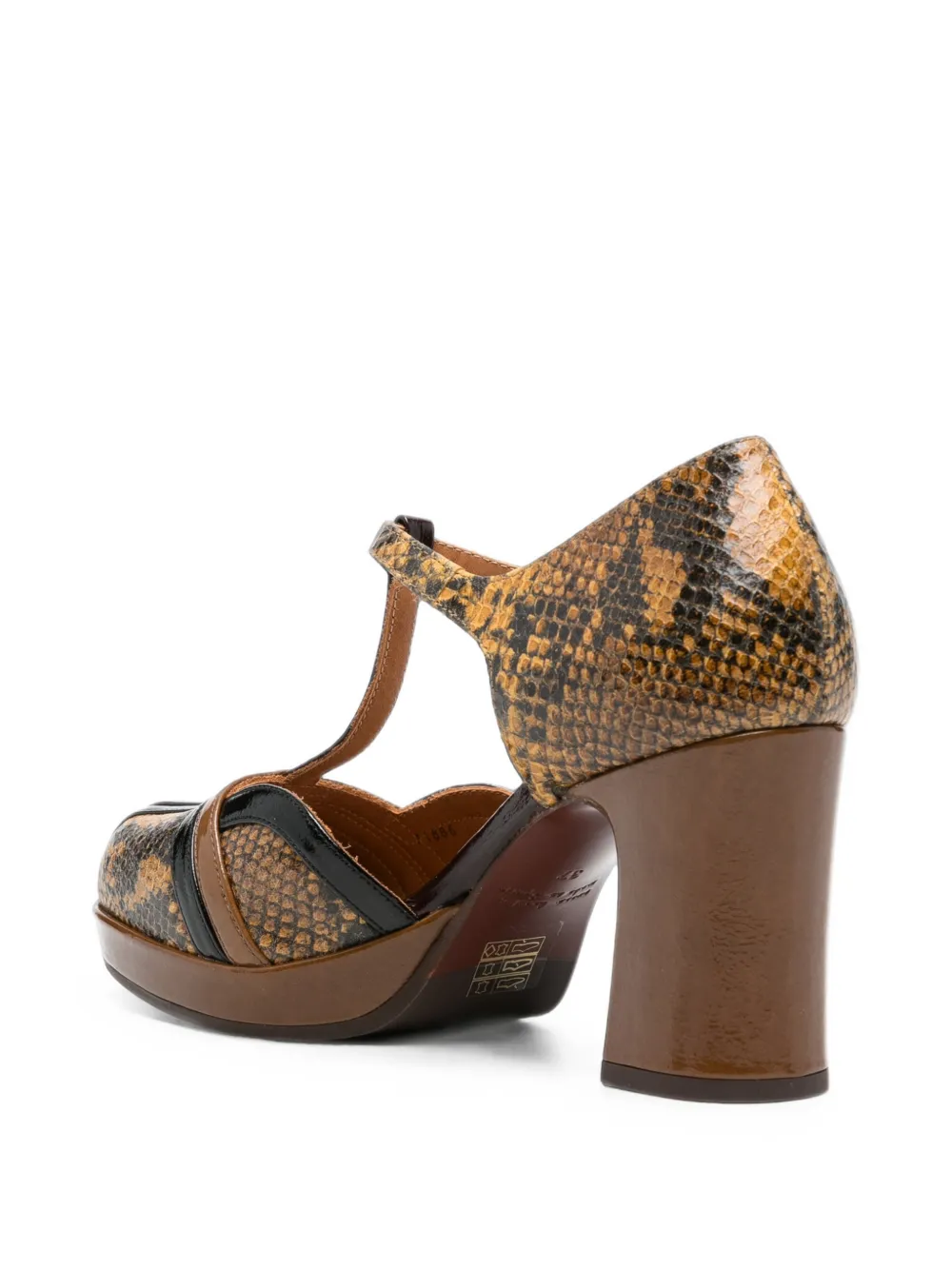 Chie Mihara Ditora snake-effect t-bar pumps Bruin