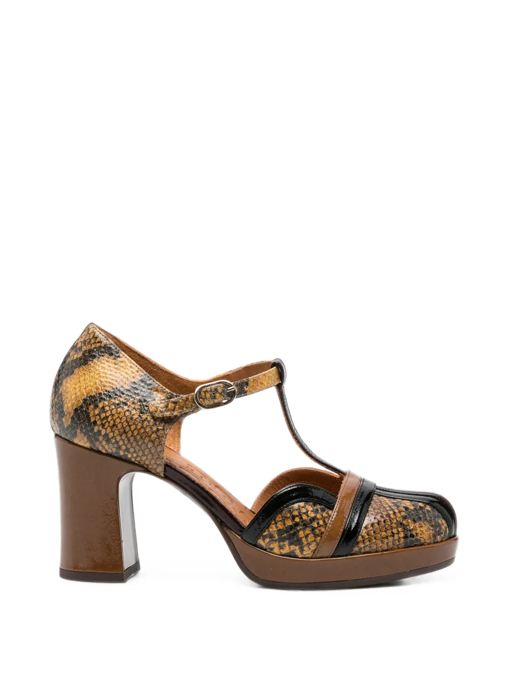 Chie Mihara Ditora snake-effect t-bar pumps Bruin