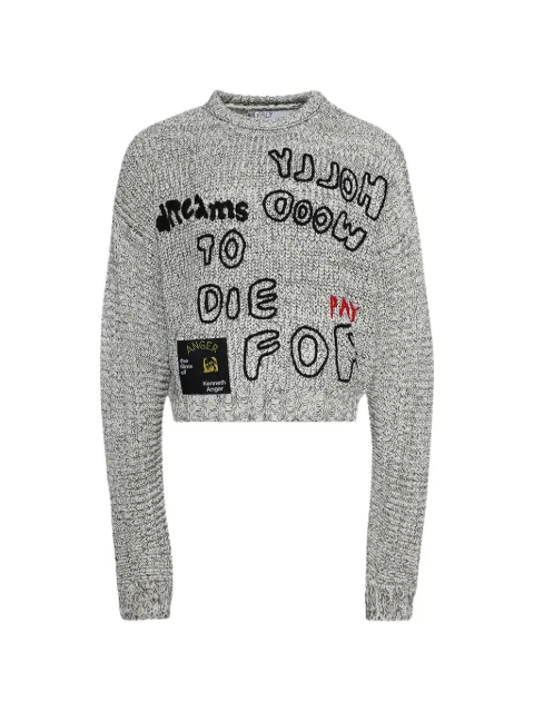 Paly To Die For slogan-embroidered sweater