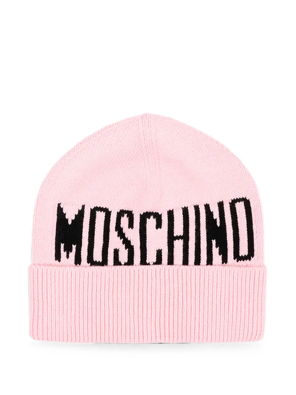 Moschino Kids Berretto a coste con logo - Rosa
