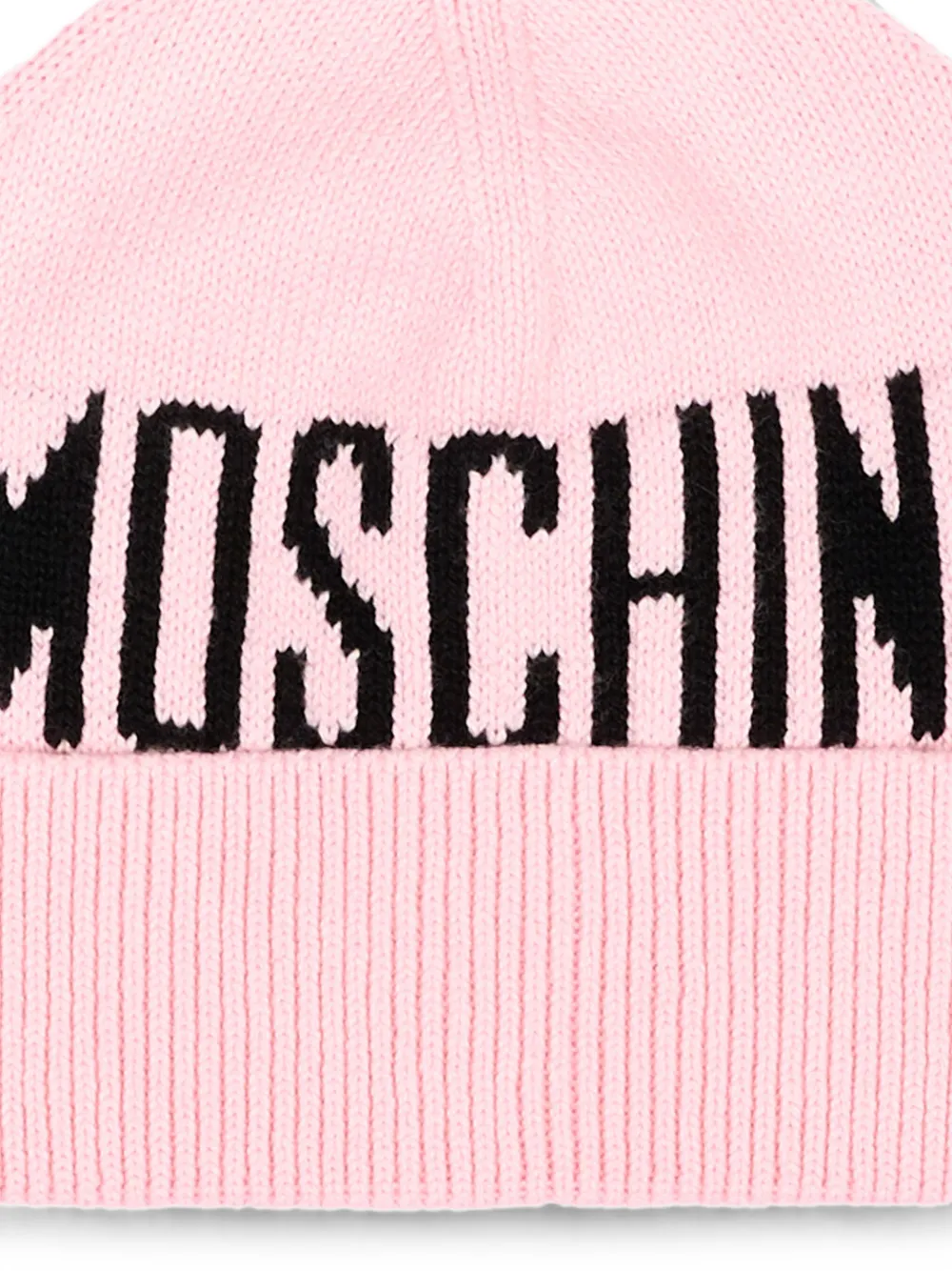 Moschino Kids Ribgebreide sokken met logo intarsia Roze