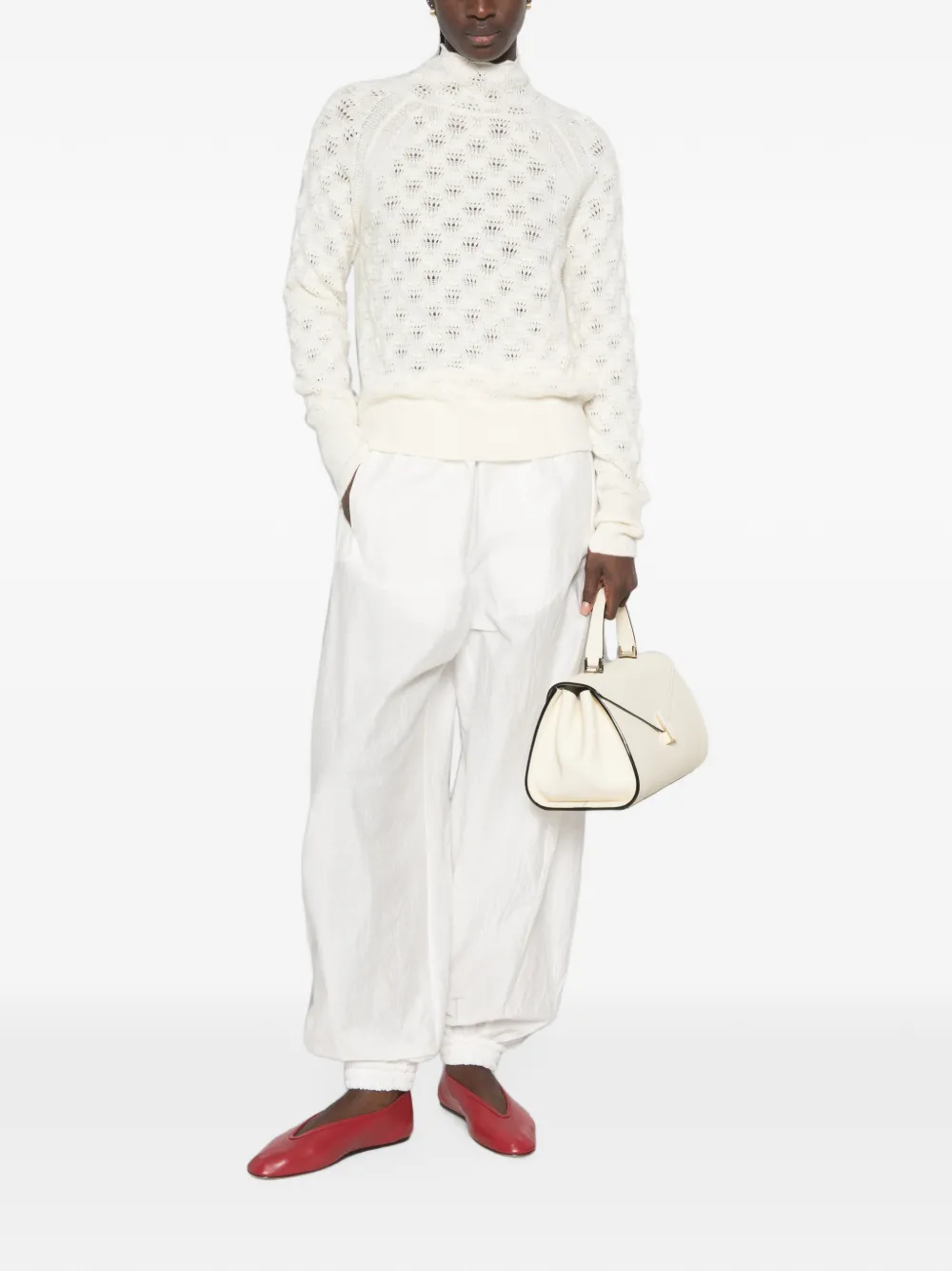 Ermanno Scervino Gebreide trui met hoge hals Beige