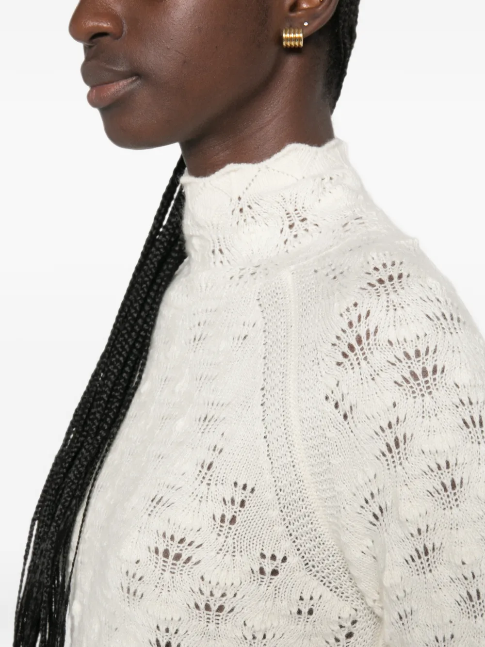 Ermanno Scervino Gebreide trui met hoge hals Beige