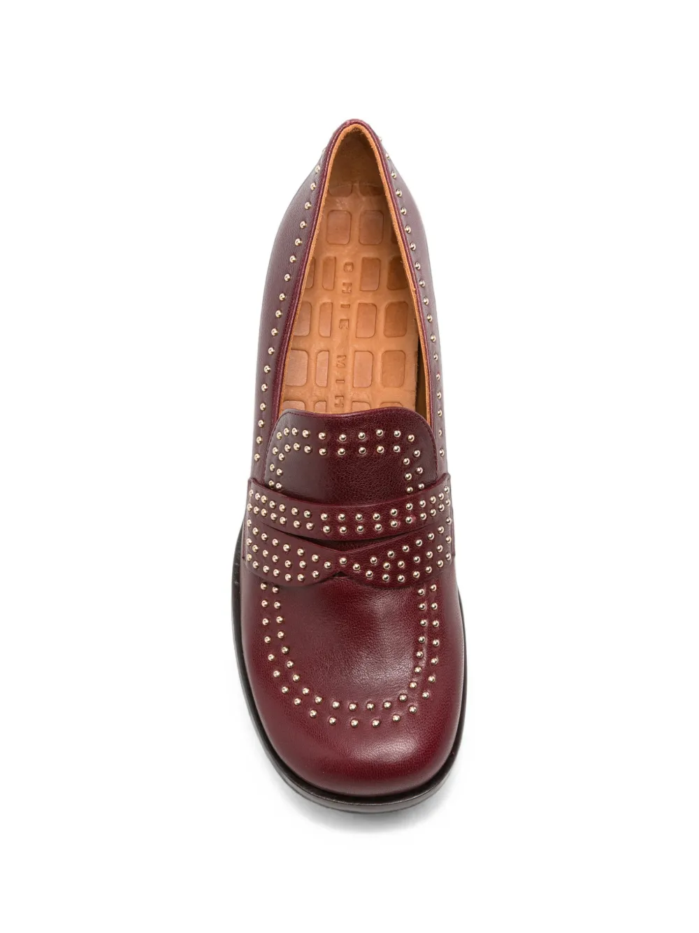 Chie Mihara Taleah stud-embellished leather pumps Rood
