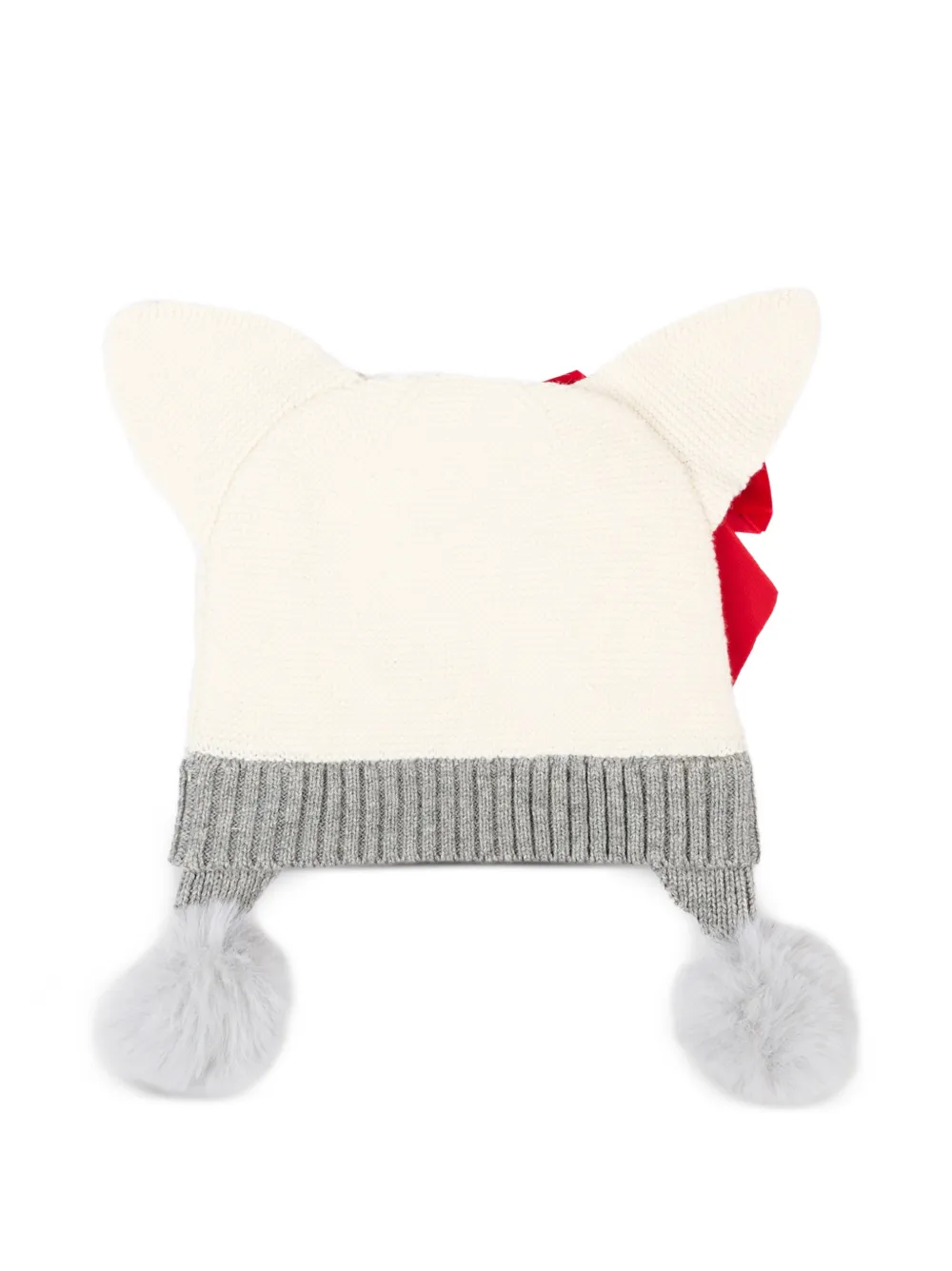 Monnalisa Muts met strik en pompon Beige