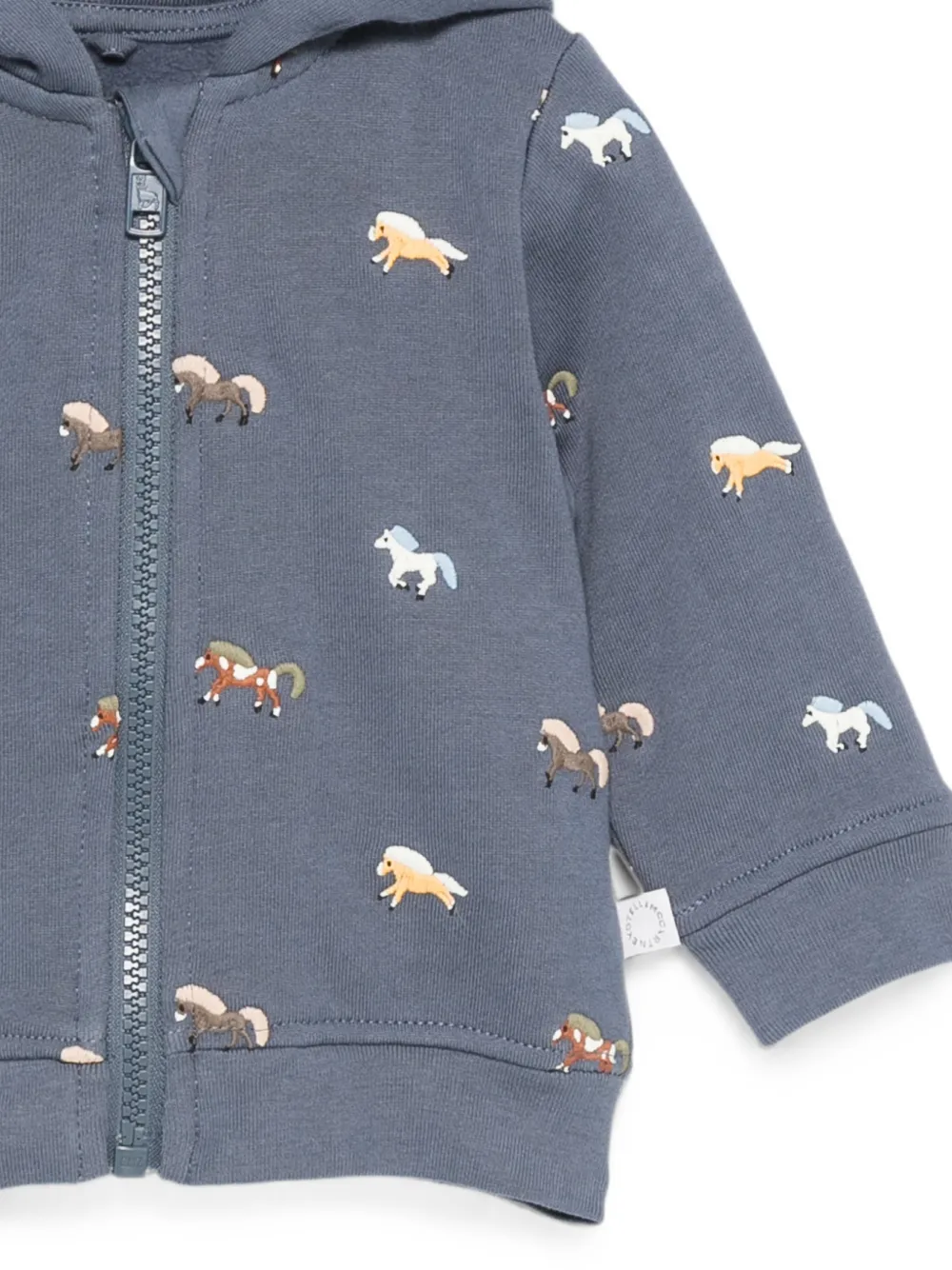 Stella McCartney Kids Hoodie met geborduurd paard Blauw