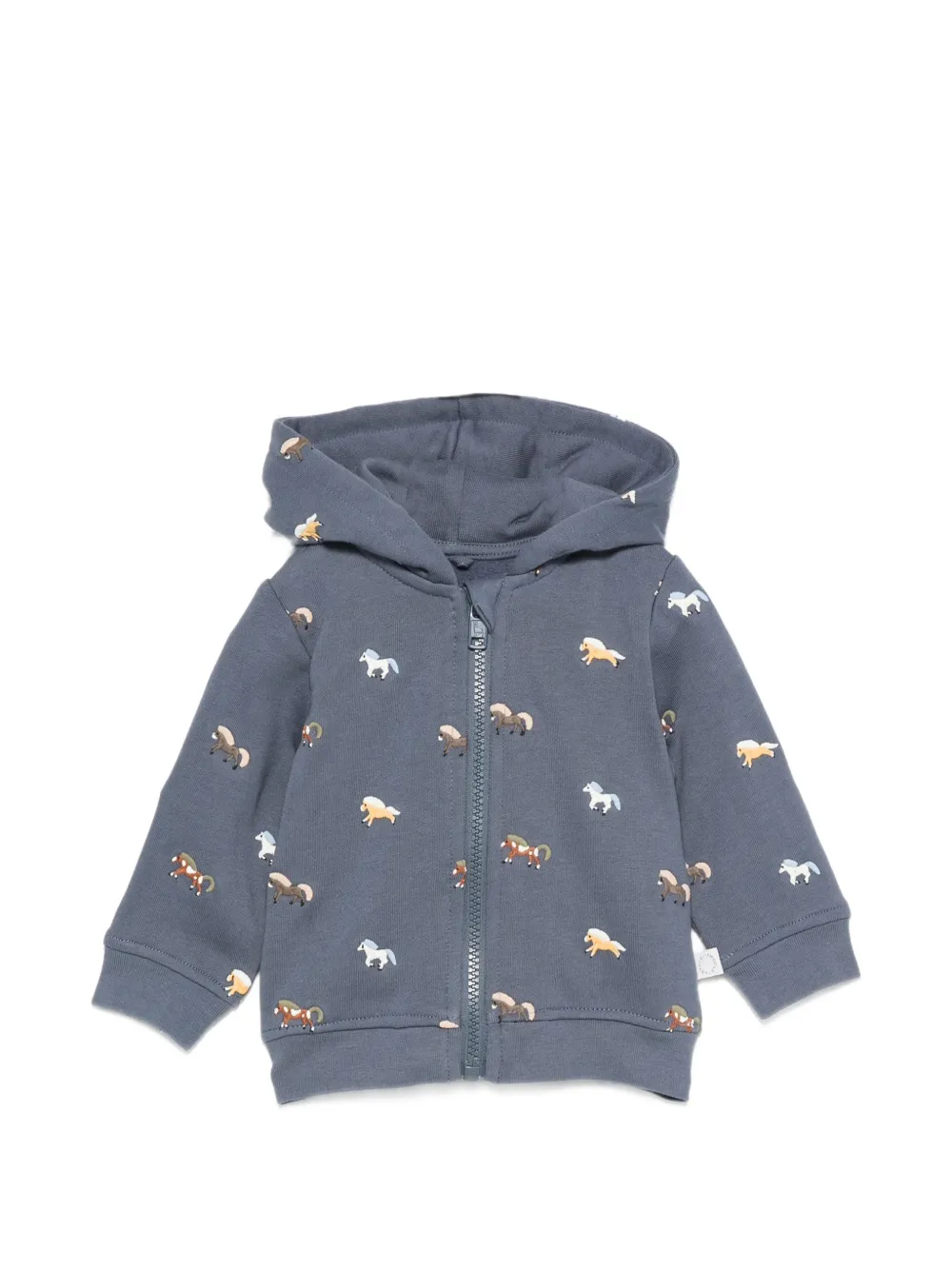 Stella McCartney Kids horse-embroidery zip-up hoodie - Blu