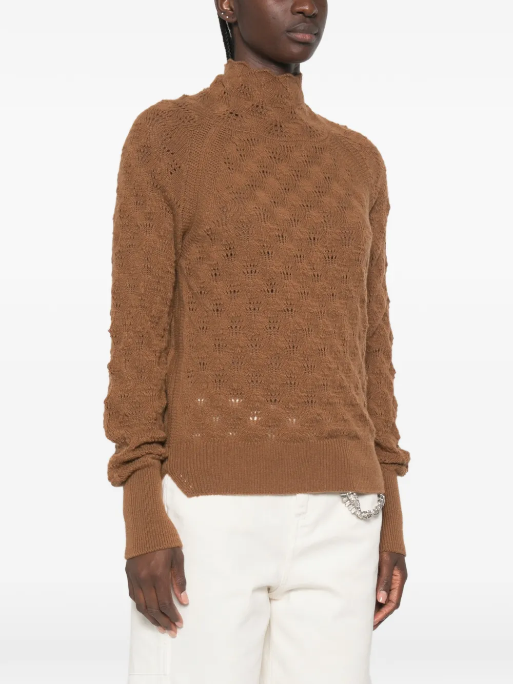 Ermanno Scervino Opengebreide trui Bruin
