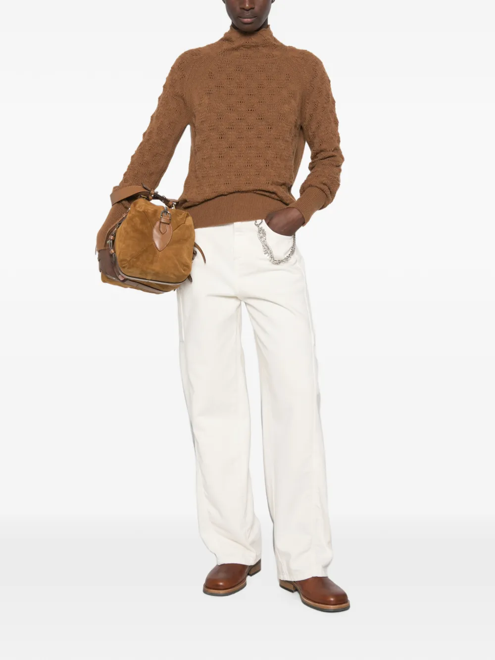 Ermanno Scervino Opengebreide trui Bruin