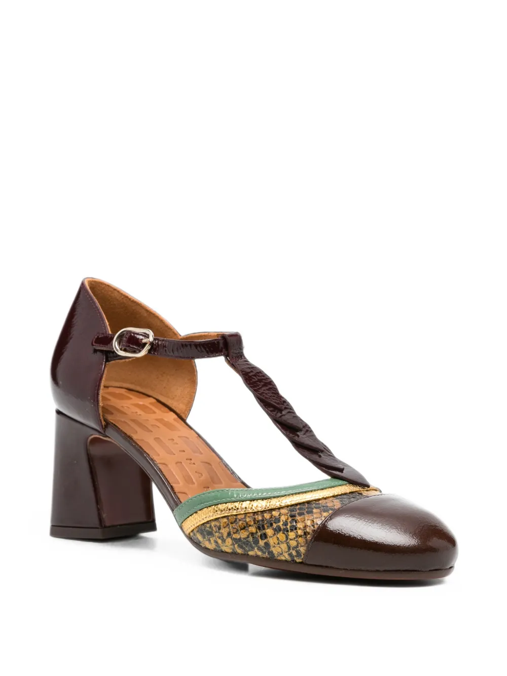 Chie Mihara snake-effect patent-leather pumps Bruin