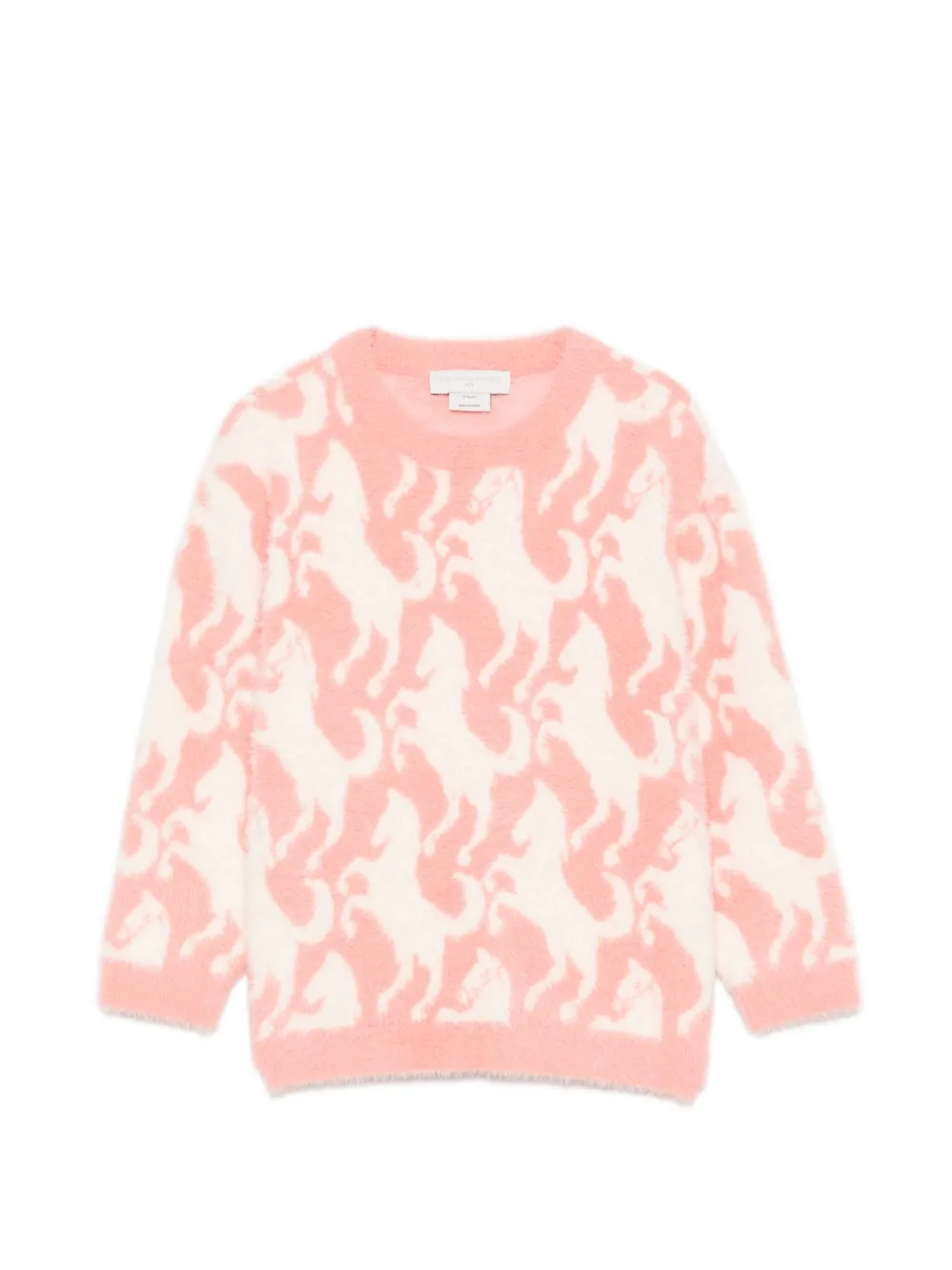 Stella McCartney Kids horse-intarsia long-sleeve sweater - Rosa