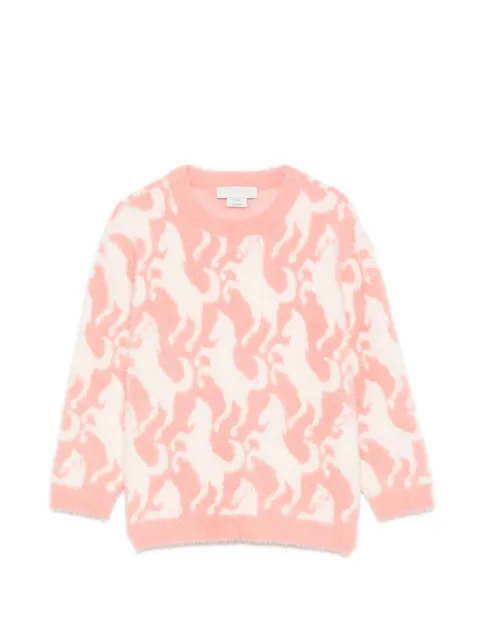 Stella McCartney Kids suéter con motivo de caballo en intarsia