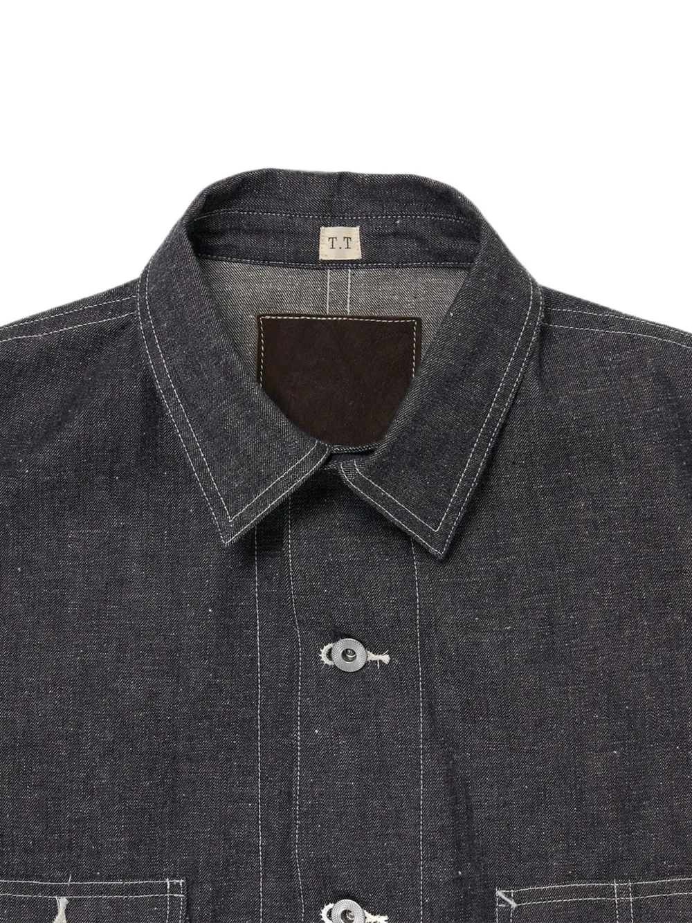TAIGA TAKAHASHI Lot.716 beschadigd denim jack Grijs