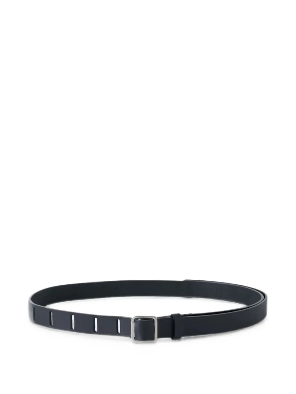 Yoke narrow leather belt - Nero