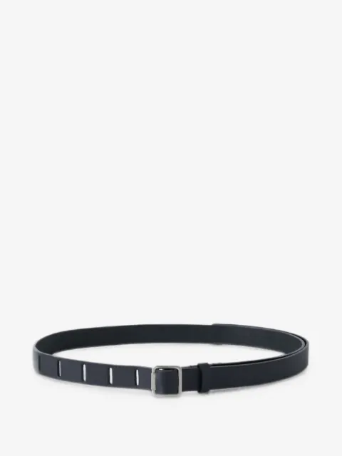 Yoke narrow leather belt