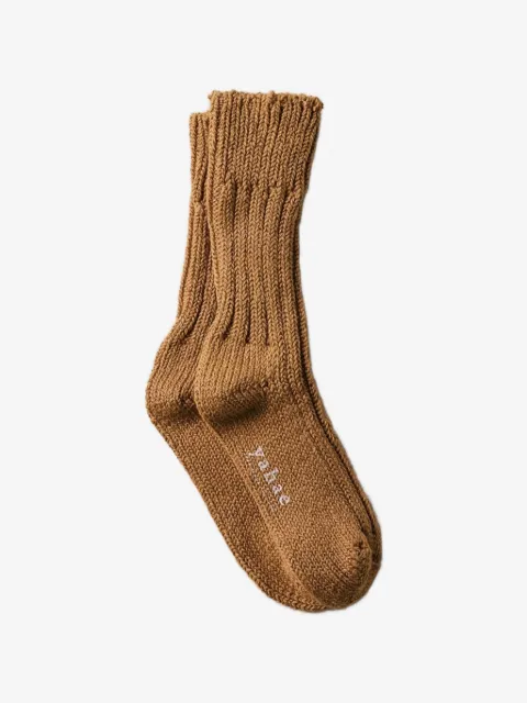yahae row-gauge ribbed socks