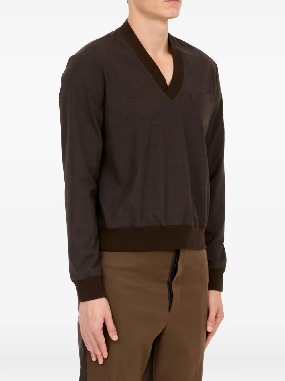 MM6 Maison Margiela Top met V-hals Bruin
