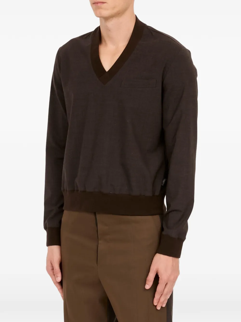 MM6 Maison Margiela Top met V-hals Bruin