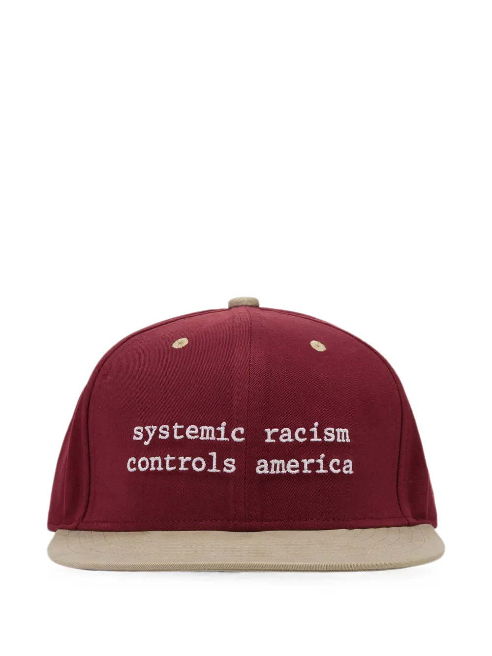 Denim Tears x Arthur Jafa Systemic Racism Controls America embroidered trucker hat - Rosso