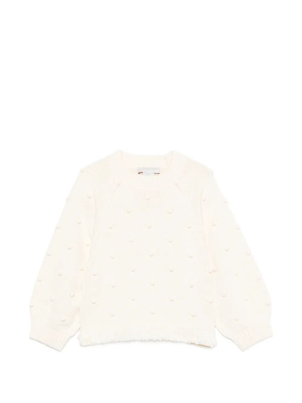 Stella McCartney Kids bobble-knit fringed sweater - Nude