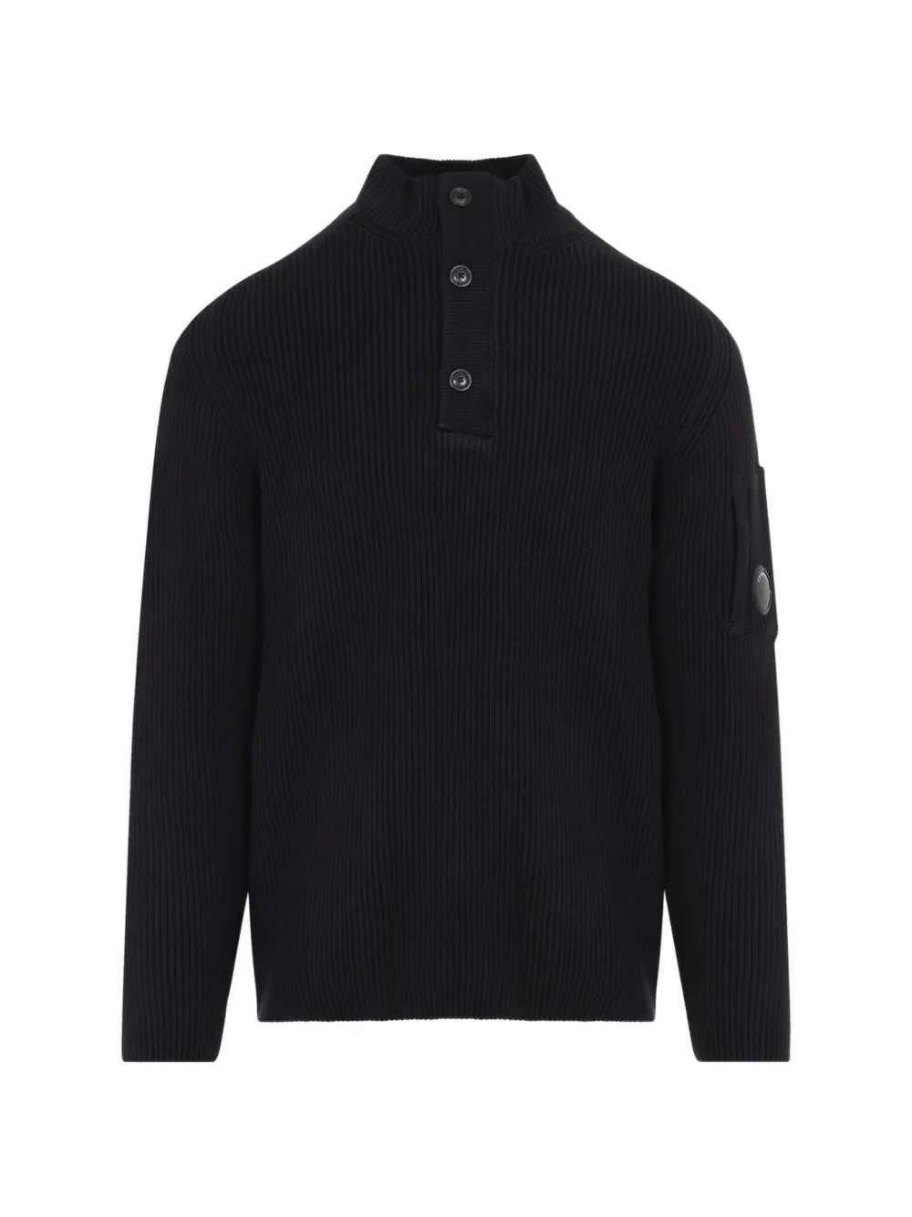 C.P. Company ribbed-knit Lens-detail sweater - Schwarz
